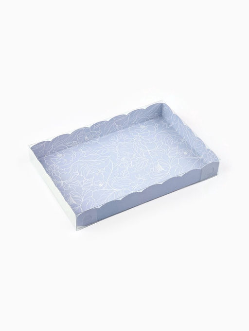 Цена за 5 шт. Коробка для печенья, кондитерская упаковка с пластиковой крышкой, Just for you, 22?15?3 см