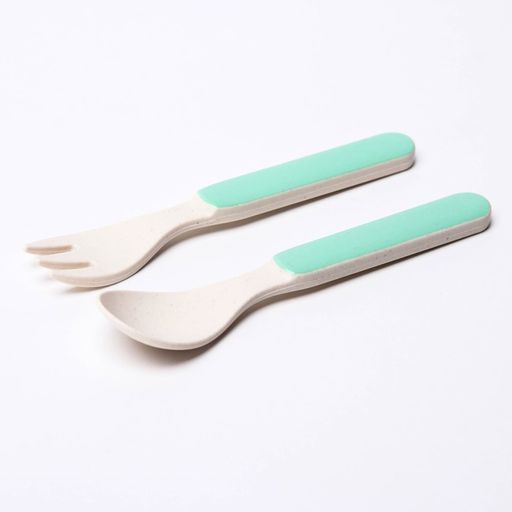 Набор детской посуды Лисичка, из бамбука, 5 предметов: тарелка, миска, стакан, столовые приборы - Крошка я фото 8