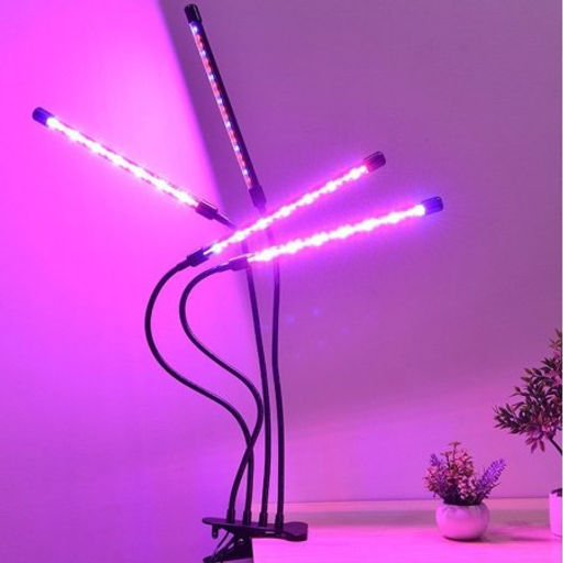 Светильник настольный / Фитолампа для растений с 4 лампами (проводной переключатель) + адаптер для розетки. / FITLED4-2 /уп 18/ - Галеонтрейд фото 3