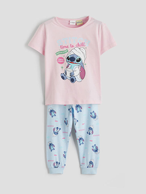 Lilo & Stitch Bask?l? K?z Bebek Pijama Tak?m?