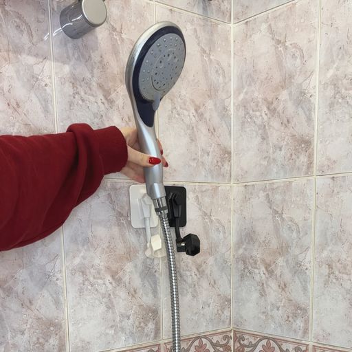 Самоклеящийся держатель для лейки душа на стену (2823) Самоклеящийся держатель для лейки душа на стену черная (2823-2) - Мой органайзер фото 5