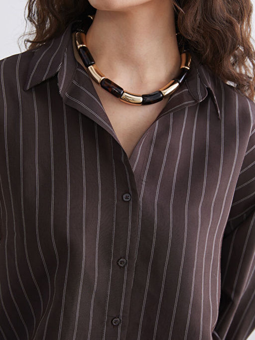 ?izgili Oversize Kad?n G?mlek