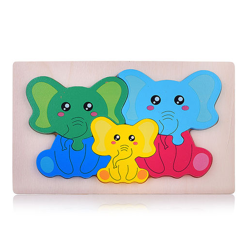 Пазл-вкладыш "Семья слоников"