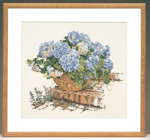 Набор для вышивания Thea Gouverneur 2046А Голубые гортензии 44 х 39 см