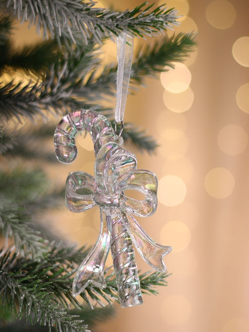 Цена за 2 шт. Ёлочная игрушка Зимнее волшебство. Льдинка леденец, 115 см, перелив прозрачный  фото 6