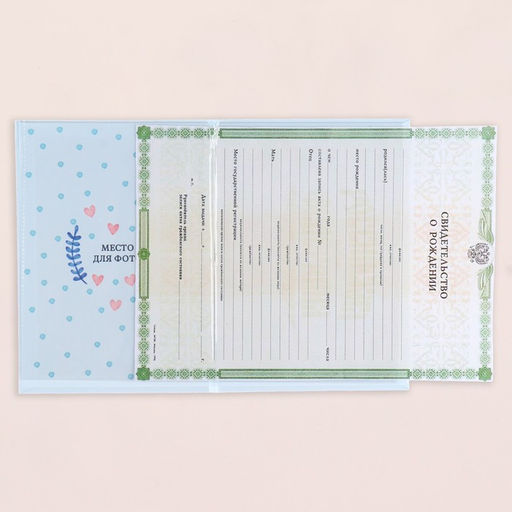 Папка под свидетельство о рождении Утёнок голубой бант, А5 - Дарим Красиво фото 4