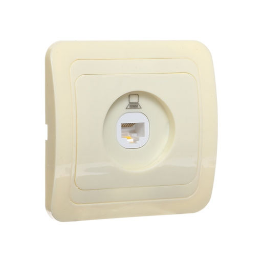 Розетка компьютерная Luazon Lighting «Орион», скрытая, IP20, одноместная, бежевая