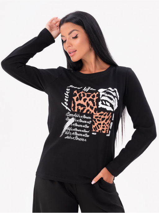 Лонгслив Форэвэр женский черный - София фото 4