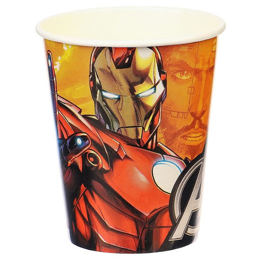 Цена за 2 шт. Стакан бумажный одноразовый «С Днем Рождения!», 250 мл, 10 штук, Мстители