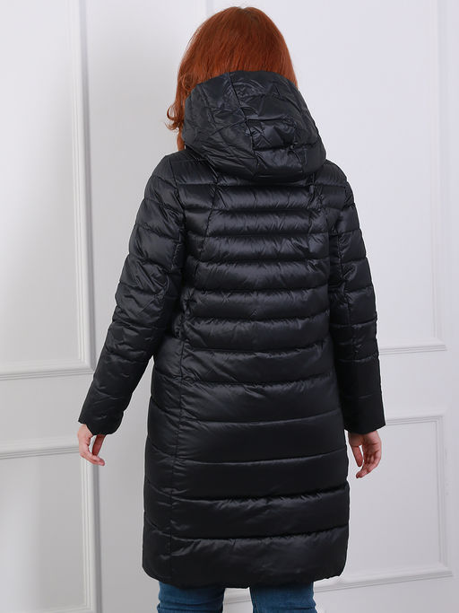 Пальто с капюшоном и меховым брелком - Almond фото 5