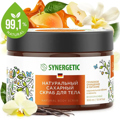 Сахарный скраб для тела «Карамельное яблоко и ваниль», 300мл - Synergetic фото 3