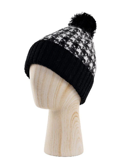Шапка жен. шерсть+анг+нейл LB-J44008 black/white