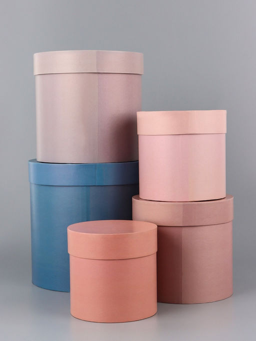 Набор круглых коробок 5 в 1 "Коралл", 13 х 13,5 -19.5 х 23 см