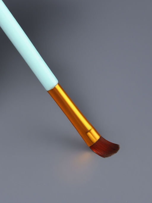 Цена за 4 шт. Набор кистей для макияжа COLOR POWER, 4 шт., бирюзовый, золотистый