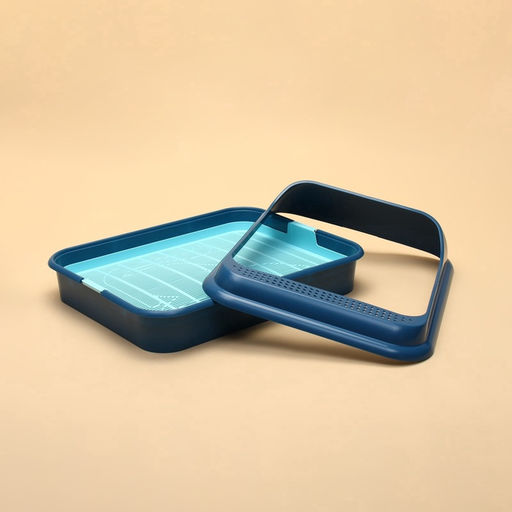 Туалет «Верный Друг» для кошек, с решёткой, 45×36×15 см, синий