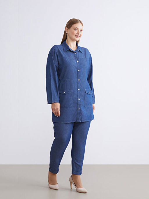 Beli Lastikli Straight Fit Kad?n Jean Pantolon