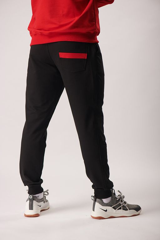 Спортивные брюки М-1241: Чёрный / Красный - Relay фото 4