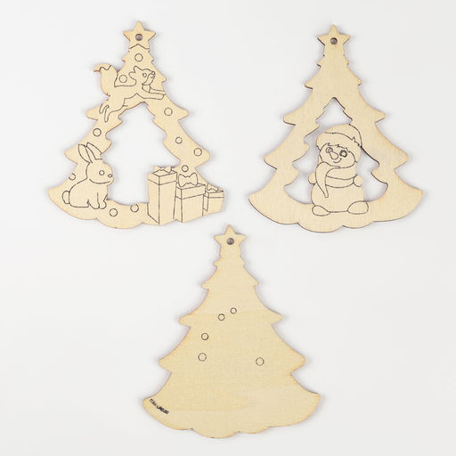 Ёлочная подвеска из дерева своими руками на новый год «Ёлка», набор для творчества