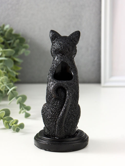 Подсвечник "Кошка" 17х10х8 см, чёрный