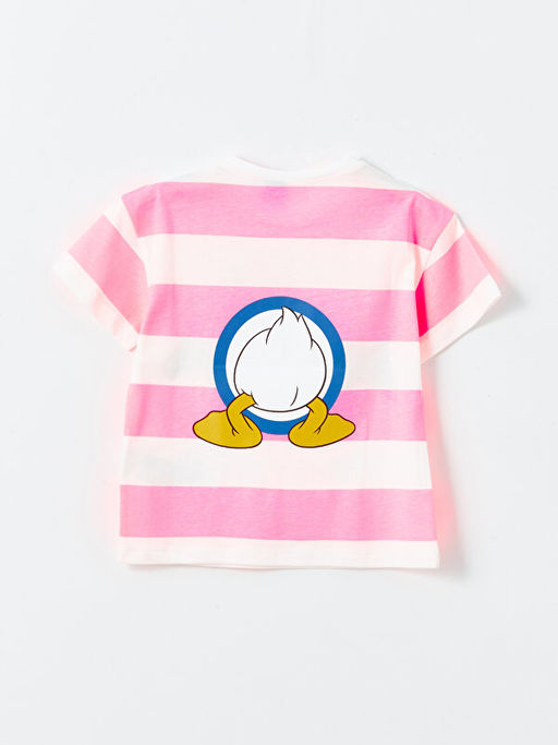 Bisiklet Yaka K?sa Kollu Donald Duck Bask?l? K?z Bebek Ti??rt - Waikiki фото 2