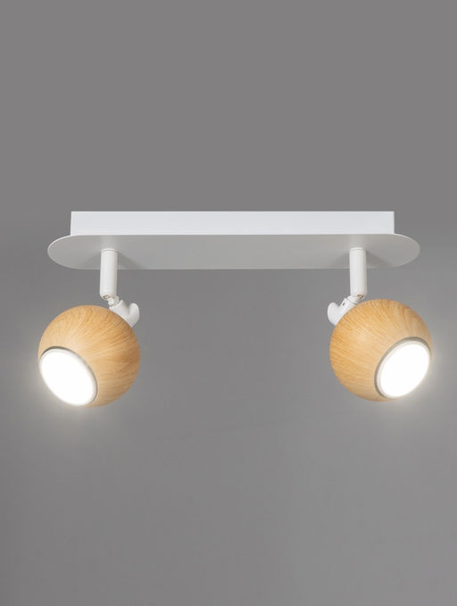 Спот 22000/2, 2x25Вт, GU10, цвет древесный/белый