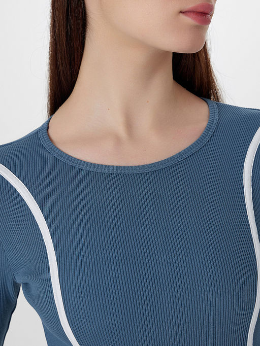 Платье женское синее с декоративными лампасами - Mark formelle фото 4