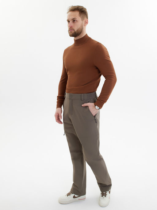 Брюки утепленный мужской зимние спортивные коричневого цвета 21137K - Colannia фото 5