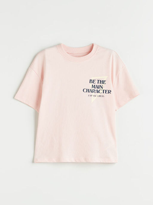 Bisiklet Yaka Bask?l? Erkek ?ocuk Ti??rt