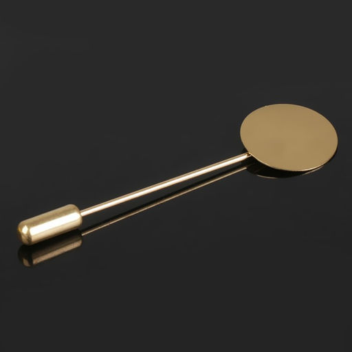 Цена за 2 шт. Основа «Брошь-игла» L=5 см, площадка 1.5 см (набор 5 шт.), цвет золото