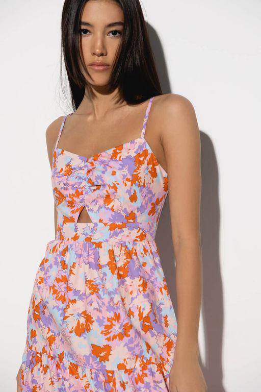 Ярусное платье с ярким принтом - Incity фото 2