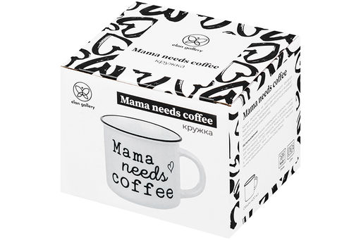 Кружка 400 мл 12*9,5*8,5 см Mama needs coffee NEW BONE CHINA - Elan gallery фото 10