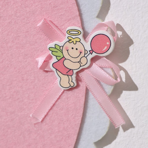 Украшение на гендер пати «Подвеска Аист с девочкой», 27×27×46 см, розовое