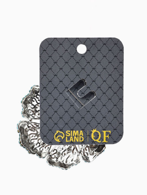 Брошь «Цветок» сапфир, стразы, цвет сний в серебре