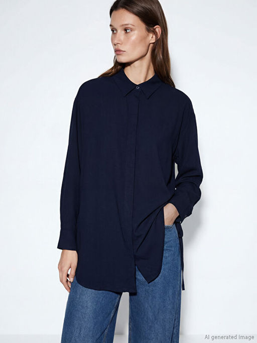 Ba?lama Detayl? Kad?n G?mlek Tunik