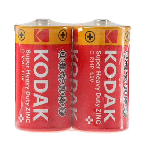 Батарейка солевая Kodak Extra Heavy Duty, С, R14-2S, 1.5 В, спайка, 2 шт.