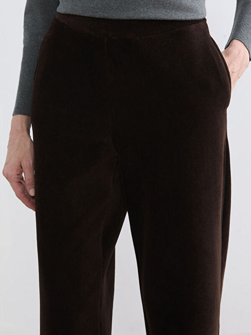 Beli Lastikli Kad?n Kadife Pantolon