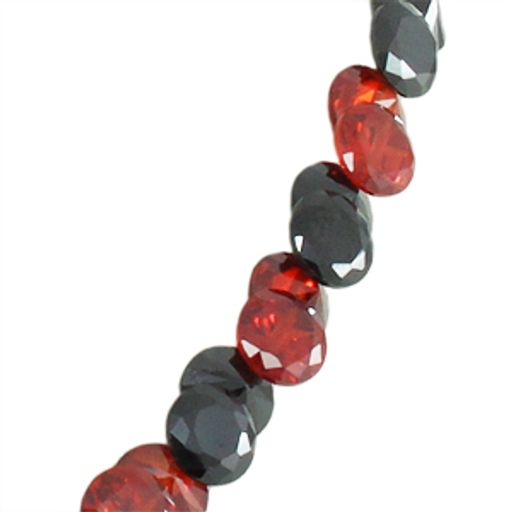 Бусы фианит "агат+гранат", граненые, короткие 43см