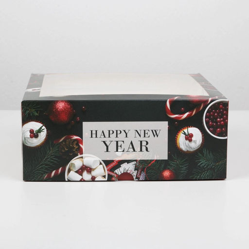 Коробка для капкейков Magic moment, Новый год, 25×25×10 см