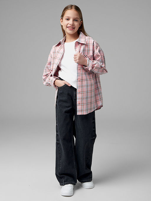 Джинсы для девочек серые Wide leg - Mark formelle фото 2