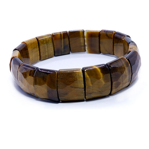 Браслет из камня Тигровый глаз с огранкой оберег на карьерный рост и удачу