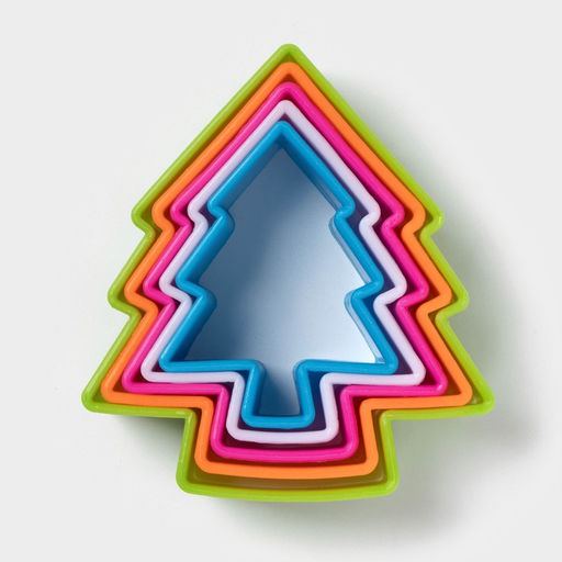 Формы для печенья новогодние Доляна Ёлочка, набор 5 шт., пластик, разноцветные