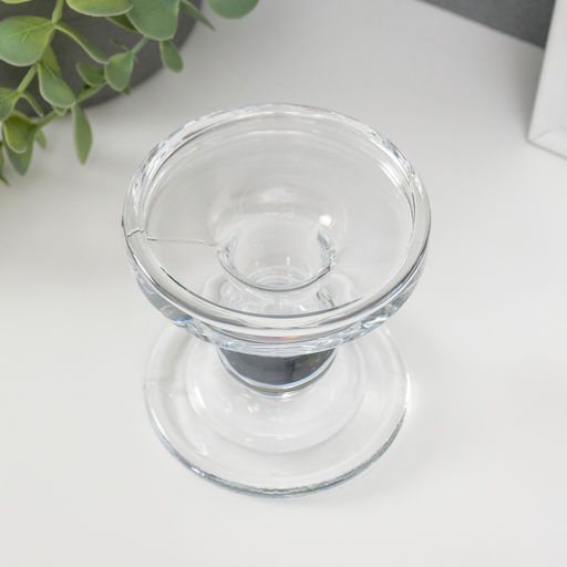 Стеклянный подсвечник на 1 свечу «Креманка», прозрачный, 8.5×8.5×8.5 см