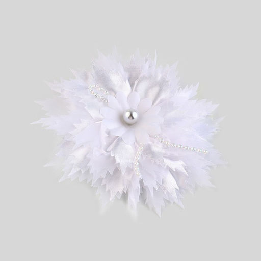 Бант для волос на резинке школьный, белый, 11 см, Кошечка Мари