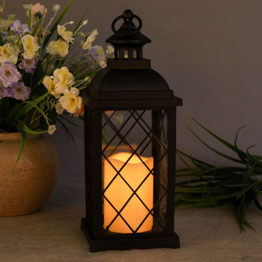 Светильник фонарь настольный 13x13x33 см черный / YR1411B /уп 24/НОВОГОДНИЙ - Галеонтрейд фото 4