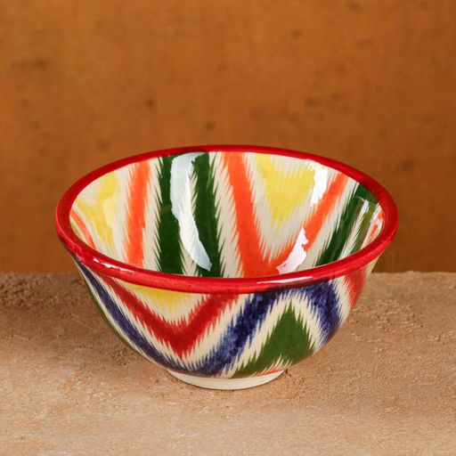 Пиала Риштанская Керамика Атлас, 11,5 см, большая, разноцветный - Шафран фото 3