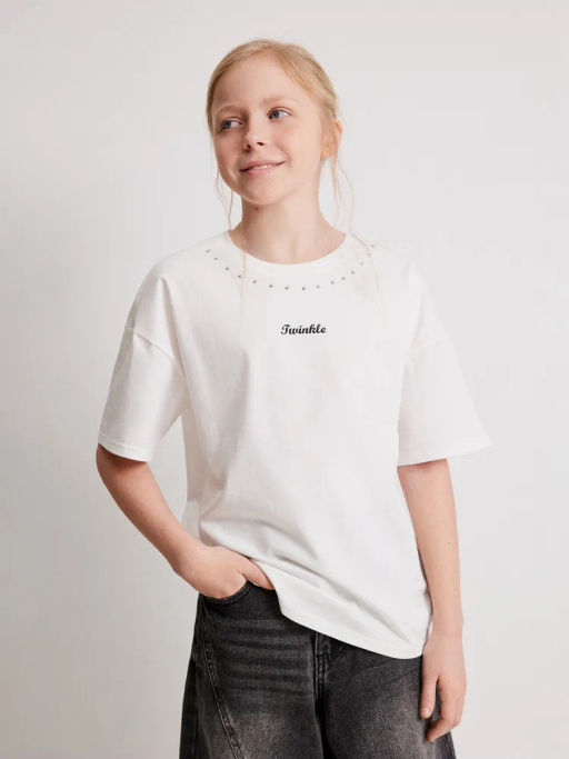 ACOOLA / Футболка детская для девочек Adenium белый  фото 4