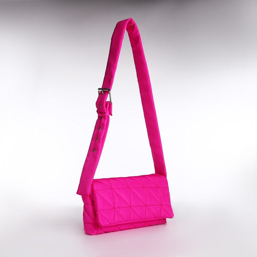 Сумка стеганная на плечо, 25*14 х 14*6 см см, отдел на молнии, цвет красный - Nazamok фото 7