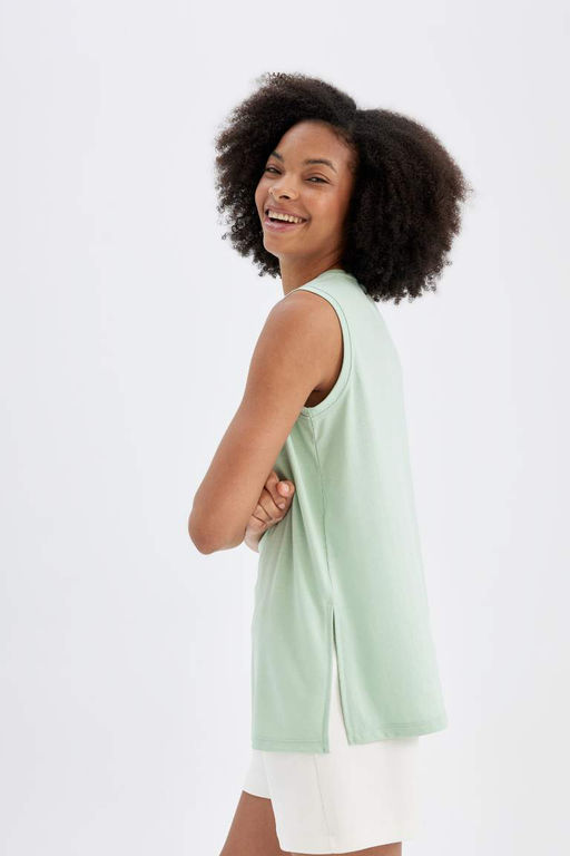 DeFactoFit Длинный крой с круглым вырезом для спортсменов из модала  фото 4