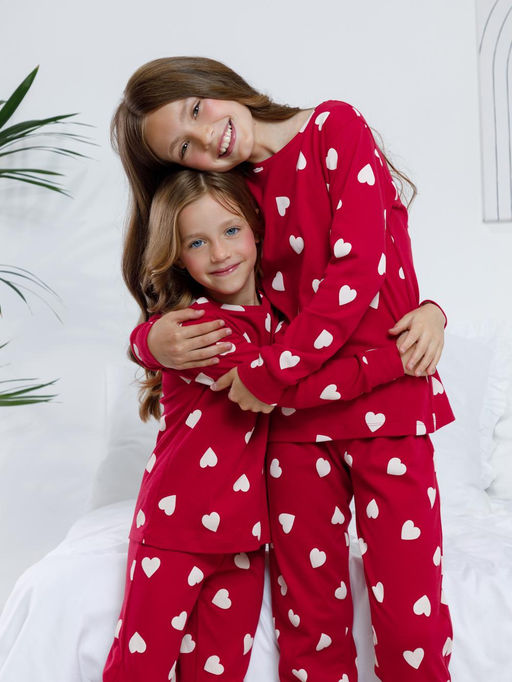 МП 1552/красный С053 Н055.3 пижама для дев