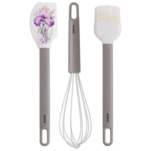 НАБОР: ВЕНЧИК, ЛОПАТКА, КИСТОЧКА AGNESS, 3 ПРЕДМЕТА, СЕРИЯ IRISES